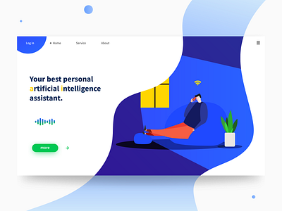 AI assistant design illustration interface login ui vector web website