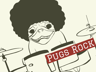 Pugs Rock art digital illustration illustration ipad painting procreate pugs rock band