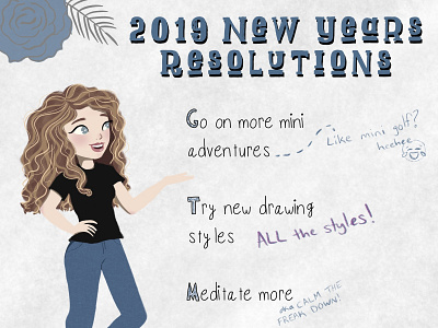 2019 Resolutions 2019 art digital illustration illustration ipad painting procreate resolutions self portrait