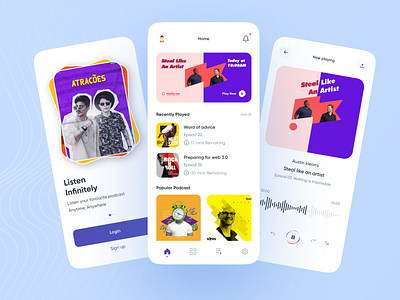 Podcast App 🎧 app mobile app ui ui design ui ux uiux user interface design