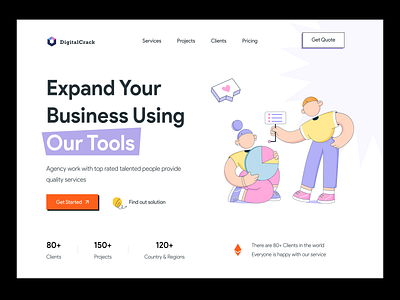 Digital Agency | DigitalCrack 🔥 agency app design landing page marketing mobile app ui ui design ui ux uiux user interface design website ui