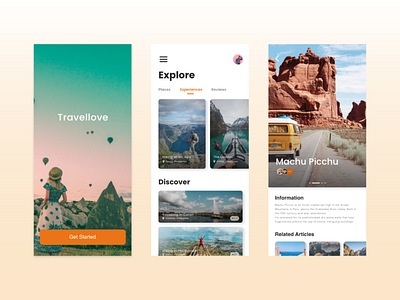 Travel app UI adobe app explore home ios splash travel