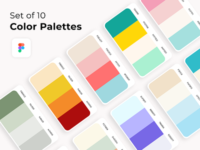 Set of 10 color palettes