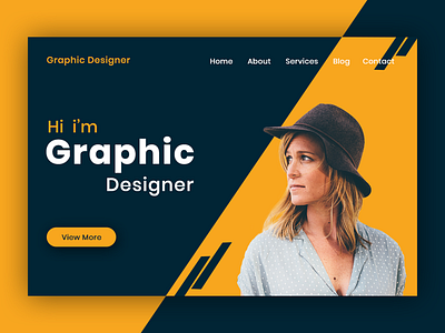 Portfolio banner graphic designer landing page portfolio web landing page