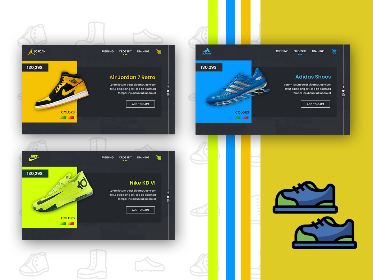 Shoe Web Template by Harpreet Kaur on Dribbble