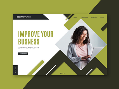 Web landing page banner business landing page web template