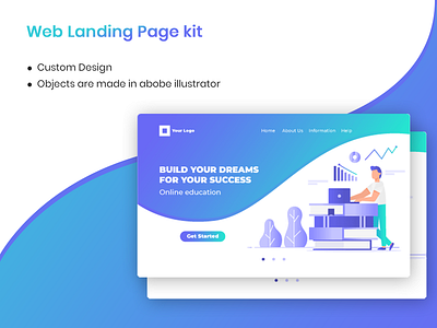 Web landing page - Education concept banner education landing page landing template web page website