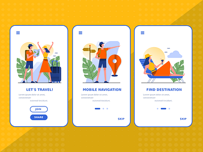 Travel app Startup screens app illustrator psd screens startup travel travelapp