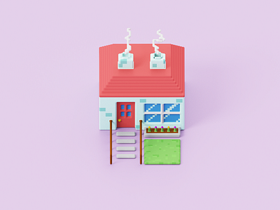 Little House - Magica Voxel 3d art 3d design 3d illustration magicavoxel voxel art voxel artist voxels