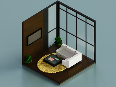 Office Waiting Room - Voxel Art 3d 3d art 3d design 3d illustration illustration voxel art voxels