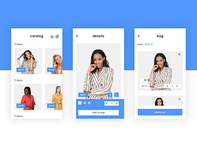 A simple shopping app app clothing design fashion mobile store