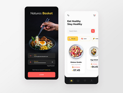 Natures Basket - Food Delivery App deliveryapp design figma figmadesign fooddelivery fooddeliveryservice interface minimalismus ui user interface ux