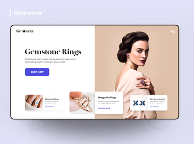Gemvara design diamond figma figmadesign interface jewellery landindpage minimalismus ui user interface ux web website