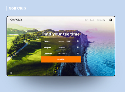 Golf Club design figma figmadesign interface landindpage minimalismus ui user interface web website