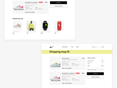 Nike website page design branding cart dailyui design nike nike air nike shoes shopping shopping bag ui webdesign