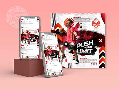 BasketBall Red Shirt Flyer Social Media Post Template