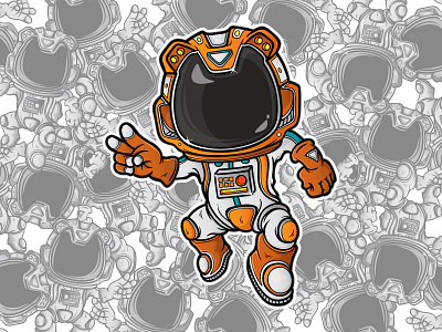 Astronout 01 01 animation background cute design doodle doodle art gohsantosa icon illustration vector