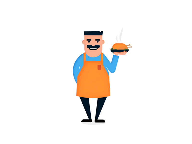 Chef after effects after effects animation animation art cartoon character chef design illustration illustrator loop vector