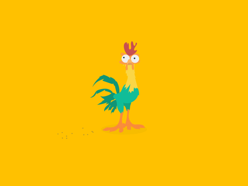 Heihei 🐓 after effects after effects animation animation cartoon character disney illustration illustrator loop moana rooster rooster logo vector