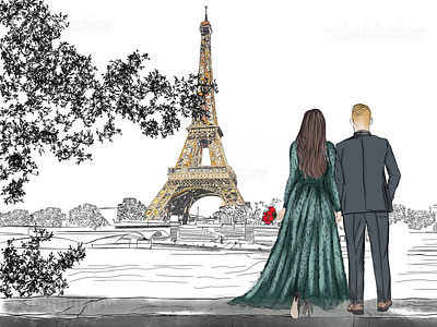 couple looking eiffel tower rubeldurlov  4