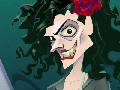 Batty Botanist character creepy evil female flower mad scary