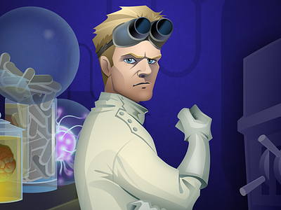 Dr. Horrible evil genius game art illustration scientist villain
