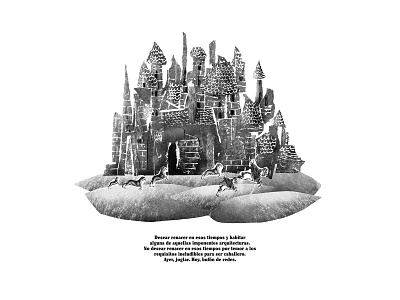 Castle blanckandwhite case study castle collage comicart design draw emiliano raspante illustration illustration art medieval paper art papercraft