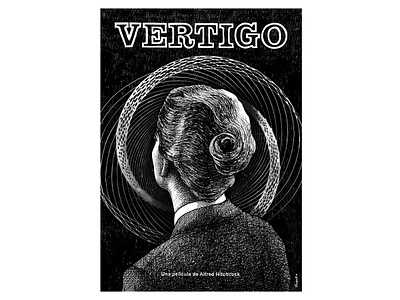 Vertigo / Author's poster blanckandwhite character art characterdesign comicart draw hitchcock illustration illustration art ink wash pen art vertigo