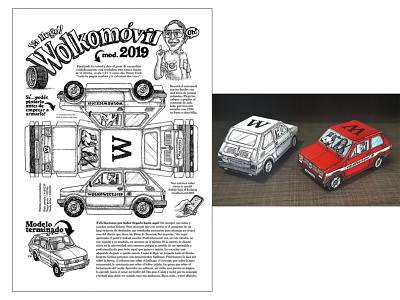 Wolkomóvil car cartoon comicart draw illustration illustration art papercraft