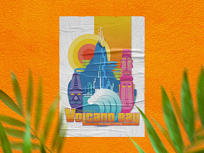 UNIVERSAL'S VOLCANO BAY ▪︎ Travel Poster - Illustration florida illustration orlando poster poster design travel poster universal resort volcano bay