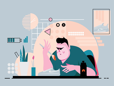 Stay Productive and Creative design flat illustration vector