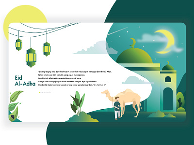 Eid Al - Adha Mubarak design flat illustration illustrator minimal typography ui vector web website