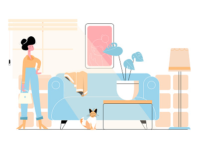 Living room morning feel illustration design flat illustration illustrator minimal storyboard ui vector