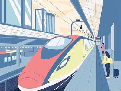 Train Japan Illustration design flat illustration vector