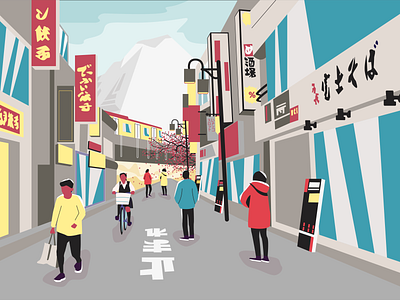 Japan Environment Illustration design flat illustration illustrator