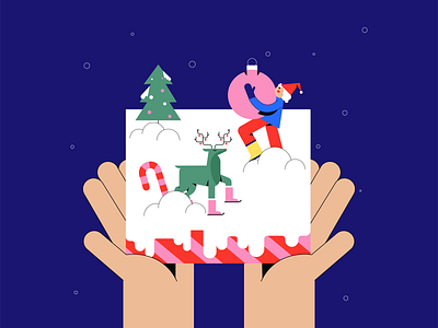 Merry Christmas design flat illustration illustrator minimal ui vector