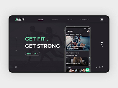 Sport App Website - Homepage fitness run run it sport web webdesign website