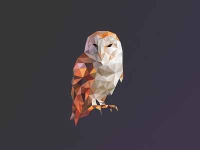 Poly Owl Logo 3d bird geometric logo mark mesh owl poly polygon triangles