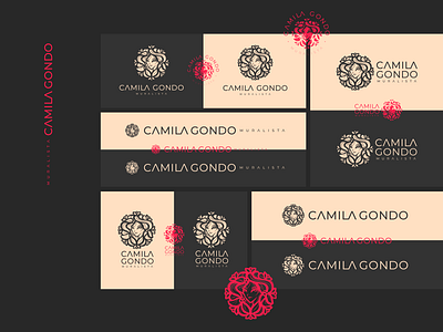 Camila Gondo artist bouquet crest eastern floral flower hair japanese leaf leaves oriental seal stamp