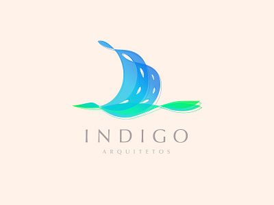 Bird + building Indigo logo architecture bird blue building flight fly green indigo valley