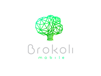 Brokoli Logo broccoli food geometry green line logo mobile poly polygon triangle