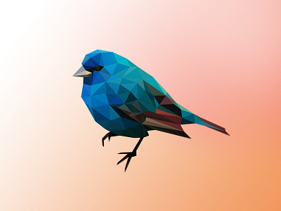 Blue poly bird 3d bird blue geometric logo mark poly poly bird polygon triangles