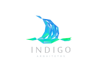 Indigo logo architecture bird blue building flight fly green indigo lowpoly poly triangle valley