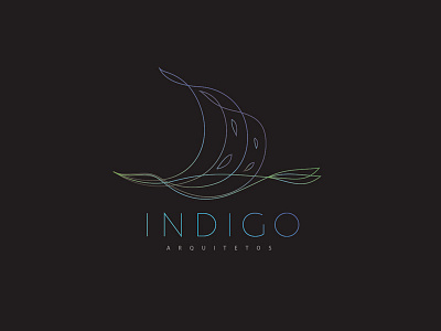 Indigo line logo architecture bird blue gradient indigo lines logo