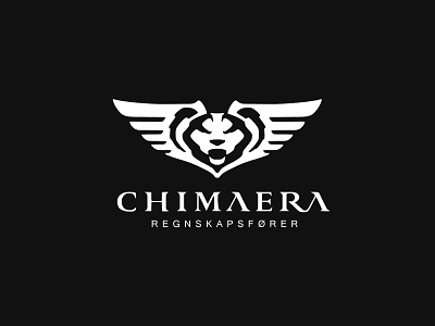 Chimaera Logo chimaera goat greek horn lion myth negative space snake wing