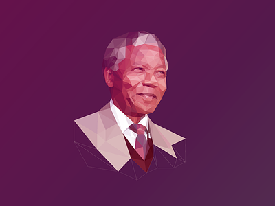 Poly Mandela #RIPNelsonMandela apartheid low poly mandela nelson mandela poly polygon rip south africa triangulation