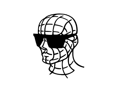 Frame Punk Logo frame glasses head line logo profile punk wireframe