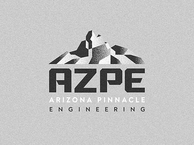 AZPE // Arizona Pinnacle Engineering arizona custom logo custom type engineering engineering logo facet logo mountain mountain logo peak peaks pinnacle rock