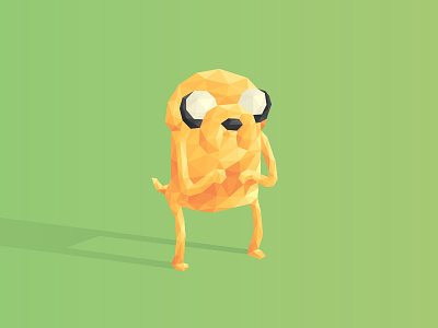 Jake the Poly adventure time dog facet geometric jake the dog low poly polygon triangles yellow