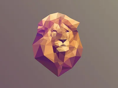 Bleón Poly Lion delaunay geometric head lion lowpoly mane polygon triangulation